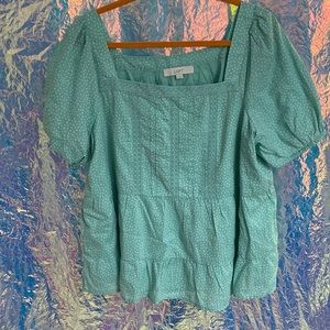 LOFT Blouse, XL, Teal, Gently Worn, With Lining